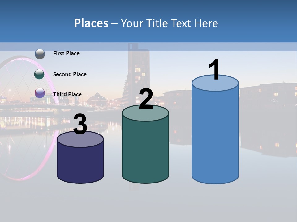 Square Illustration Downtown PowerPoint Template