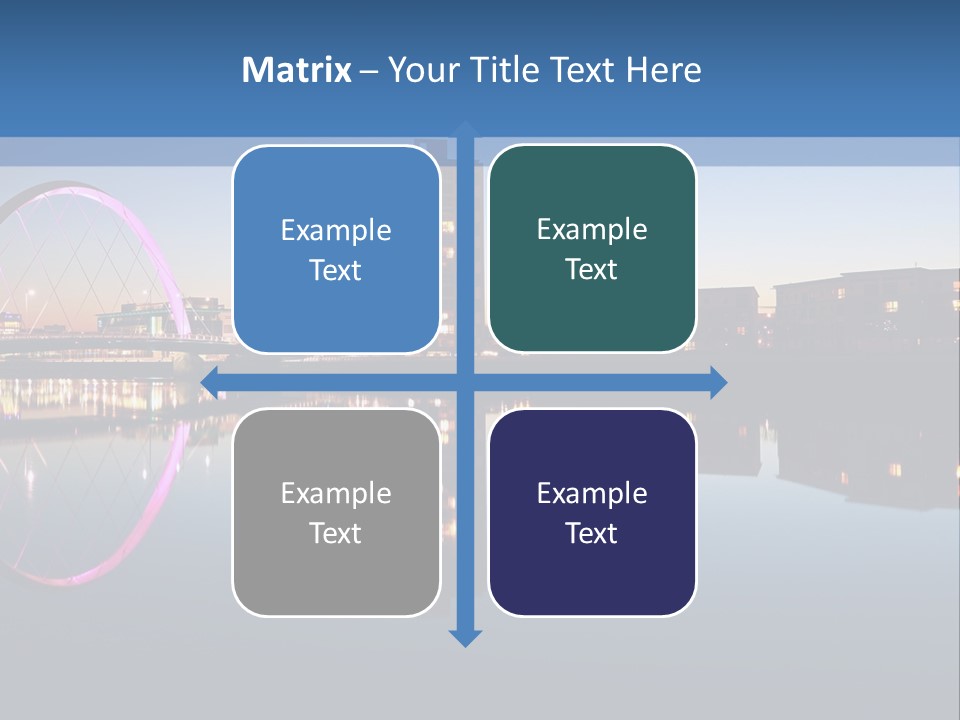 Square Illustration Downtown PowerPoint Template