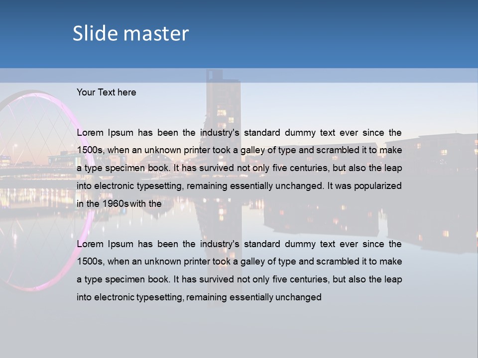 Square Illustration Downtown PowerPoint Template