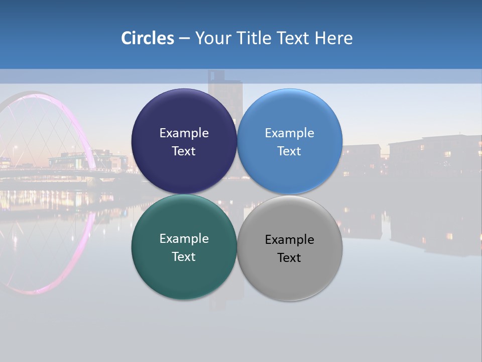 Square Illustration Downtown PowerPoint Template