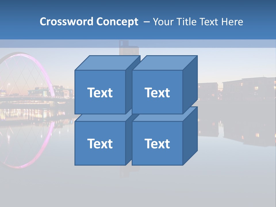 Square Illustration Downtown PowerPoint Template