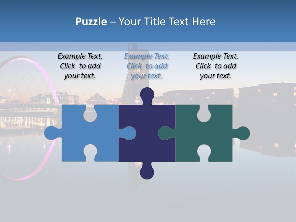 Square Illustration Downtown PowerPoint Template