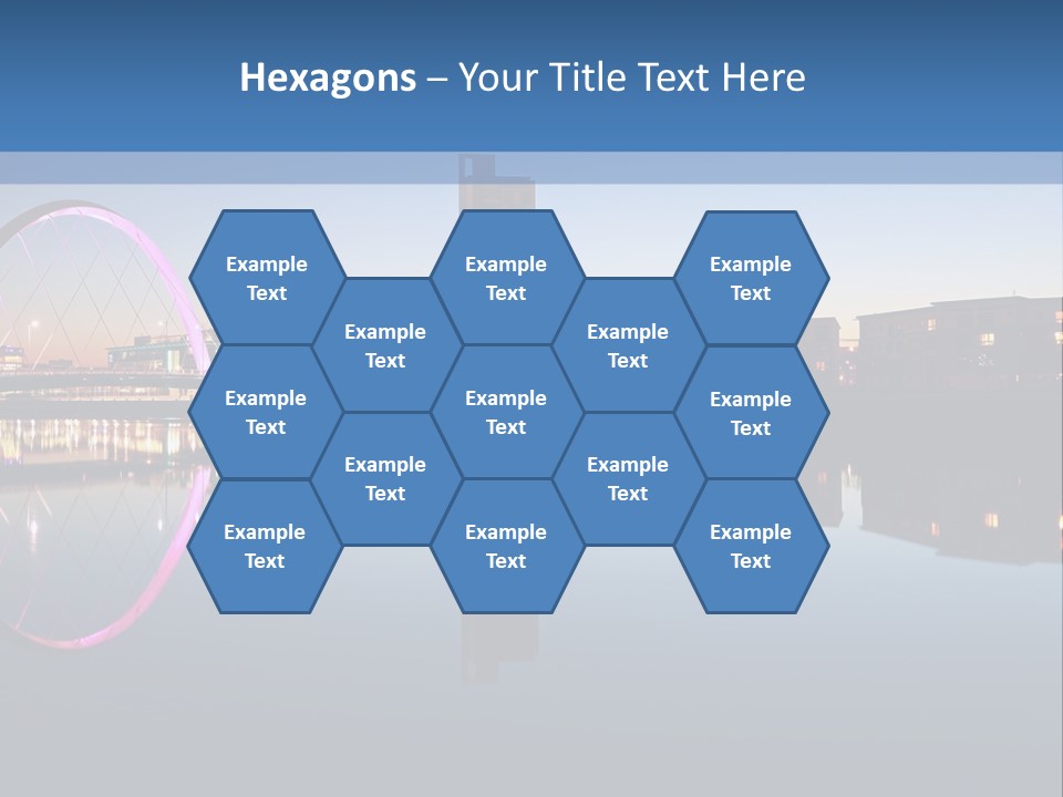 Square Illustration Downtown PowerPoint Template