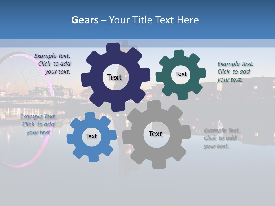 Square Illustration Downtown PowerPoint Template