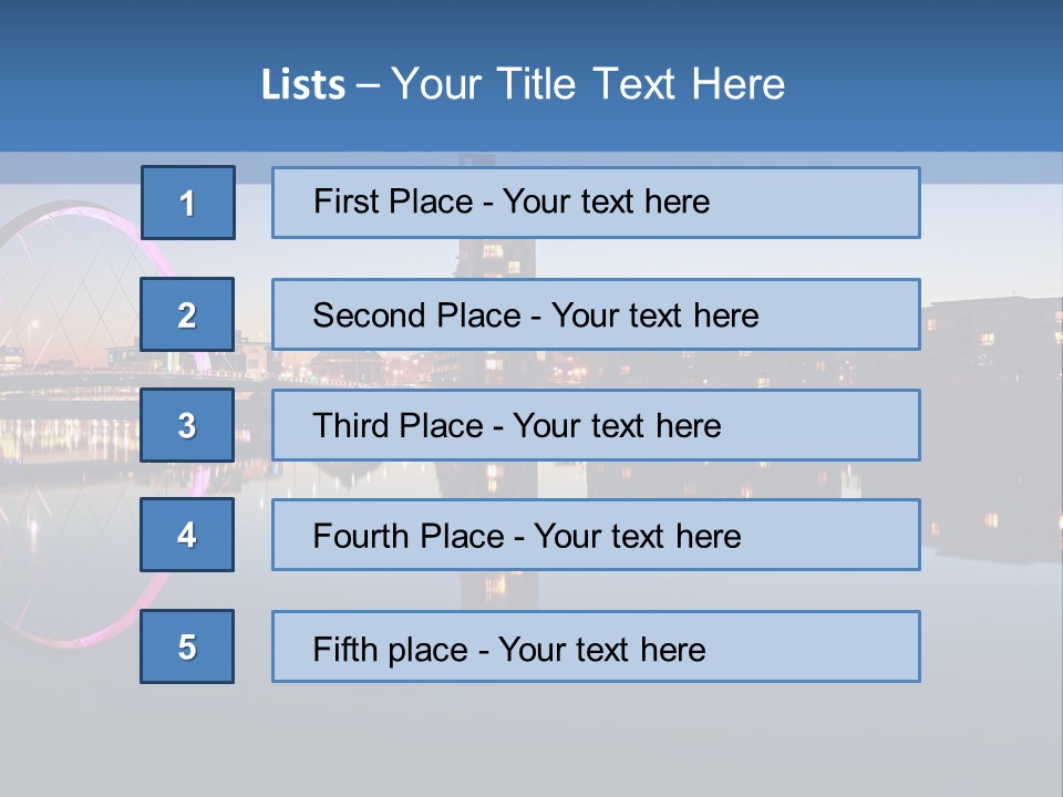Square Illustration Downtown PowerPoint Template