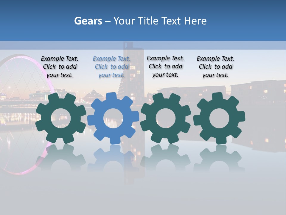 Square Illustration Downtown PowerPoint Template