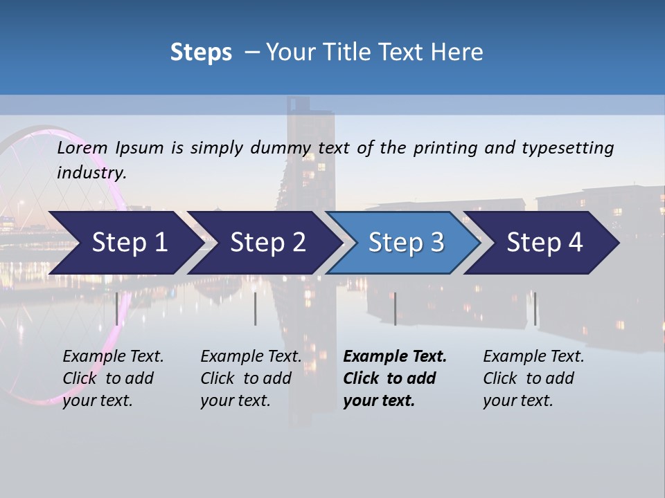 Square Illustration Downtown PowerPoint Template
