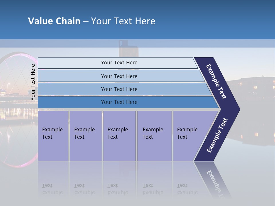 Square Illustration Downtown PowerPoint Template