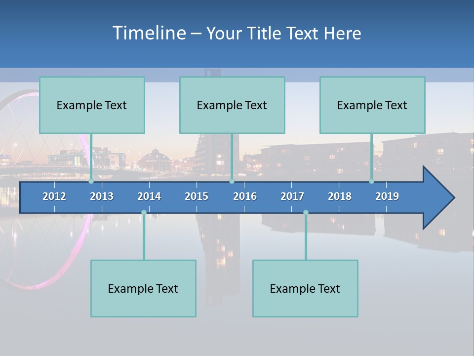 Square Illustration Downtown PowerPoint Template