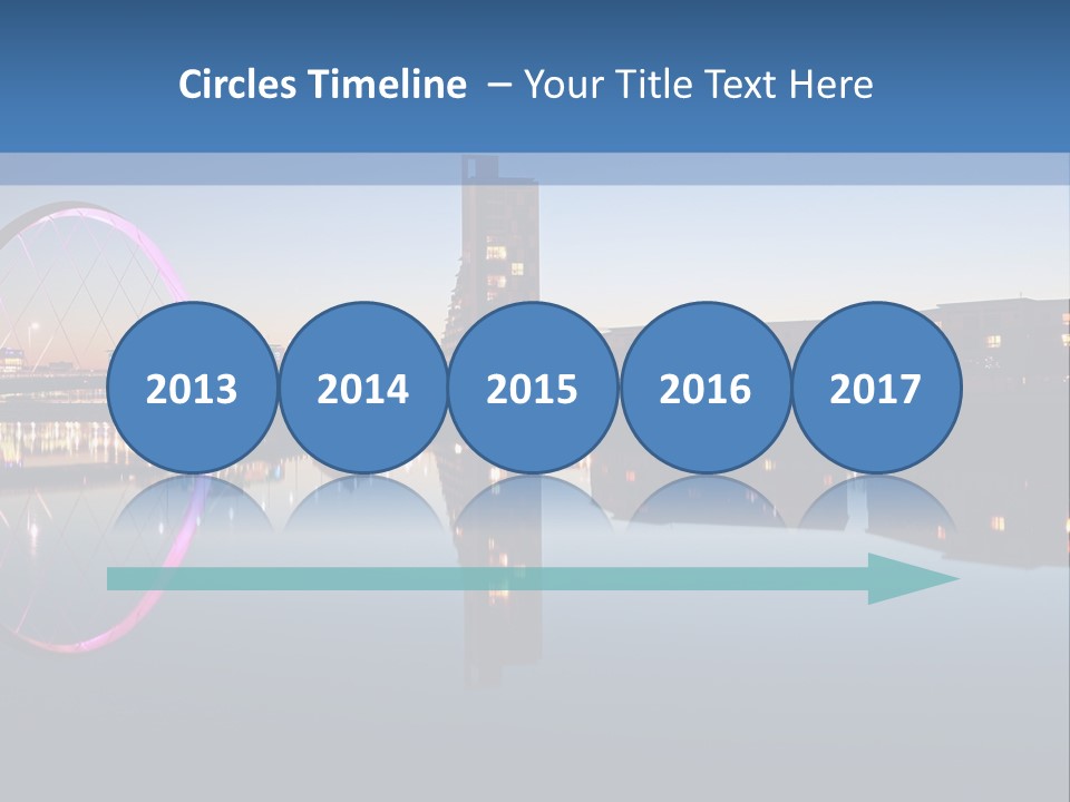 Square Illustration Downtown PowerPoint Template