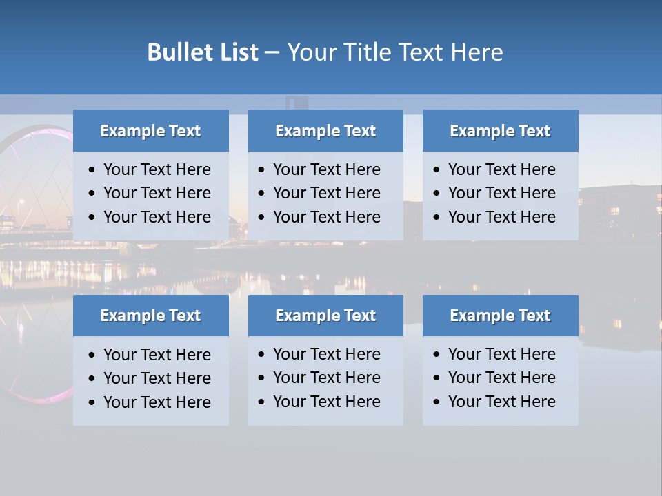 Square Illustration Downtown PowerPoint Template