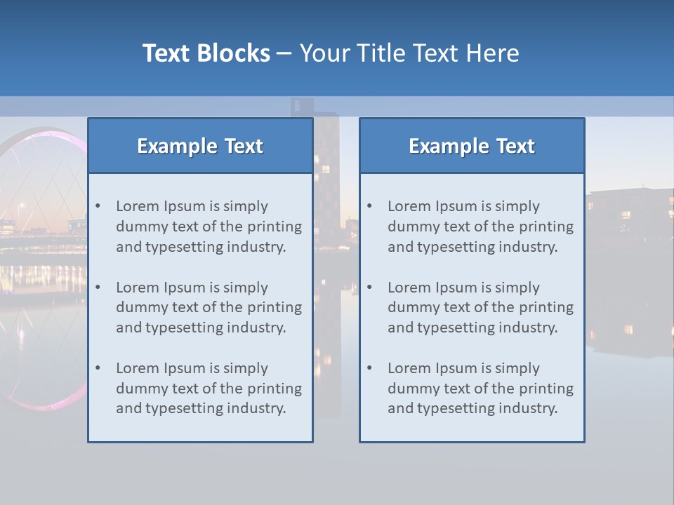 Square Illustration Downtown PowerPoint Template