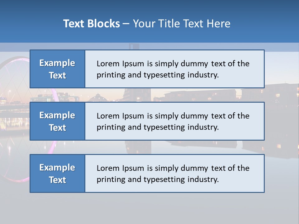 Square Illustration Downtown PowerPoint Template