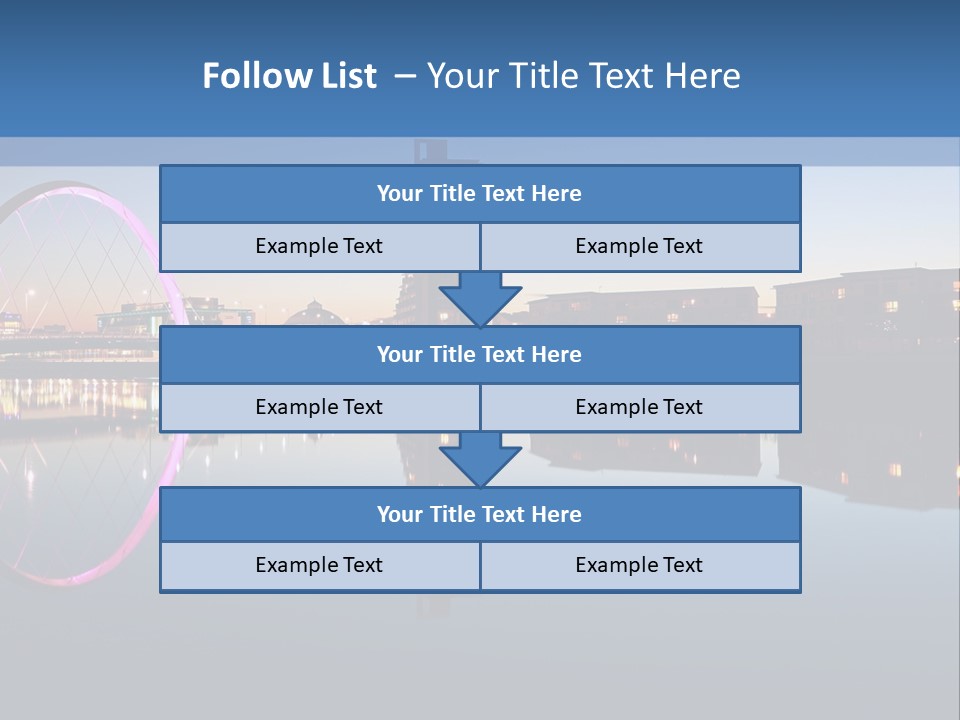 Square Illustration Downtown PowerPoint Template