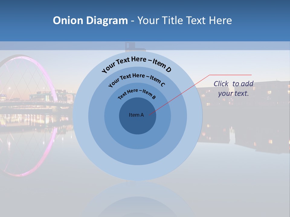 Square Illustration Downtown PowerPoint Template