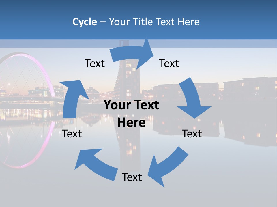 Square Illustration Downtown PowerPoint Template