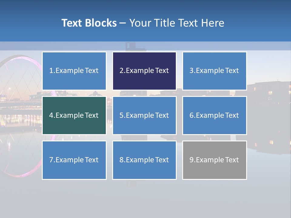Square Illustration Downtown PowerPoint Template