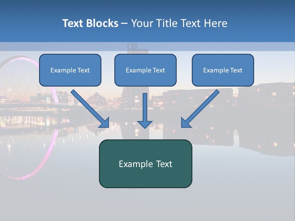 Square Illustration Downtown PowerPoint Template
