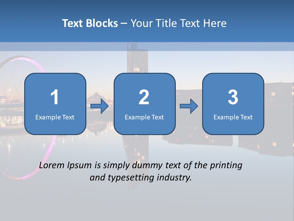 Square Illustration Downtown PowerPoint Template
