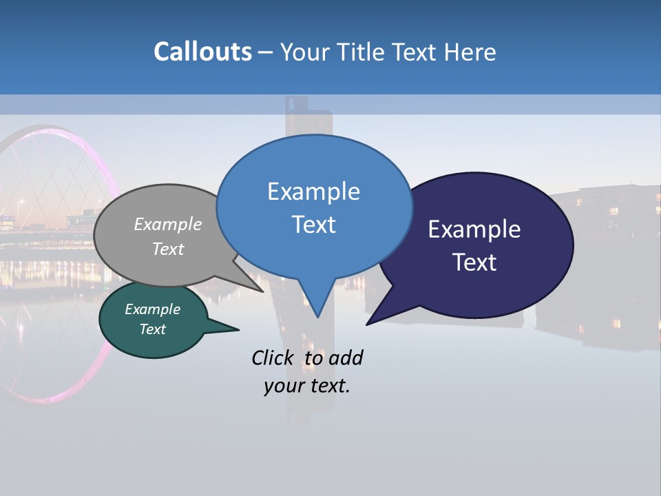 Square Illustration Downtown PowerPoint Template