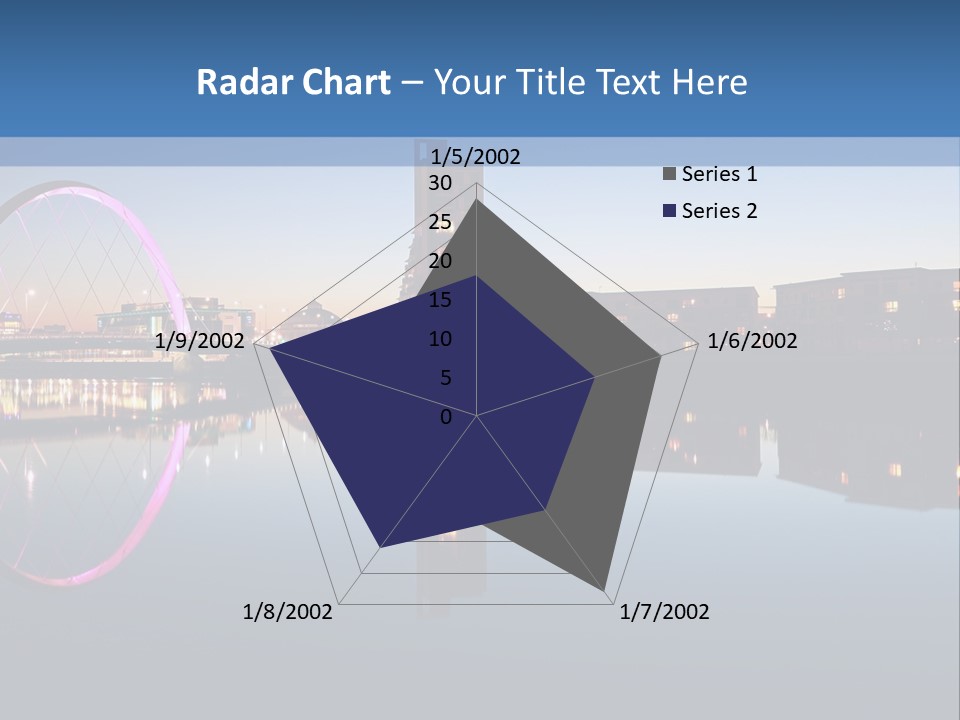 Square Illustration Downtown PowerPoint Template