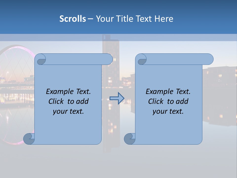 Square Illustration Downtown PowerPoint Template