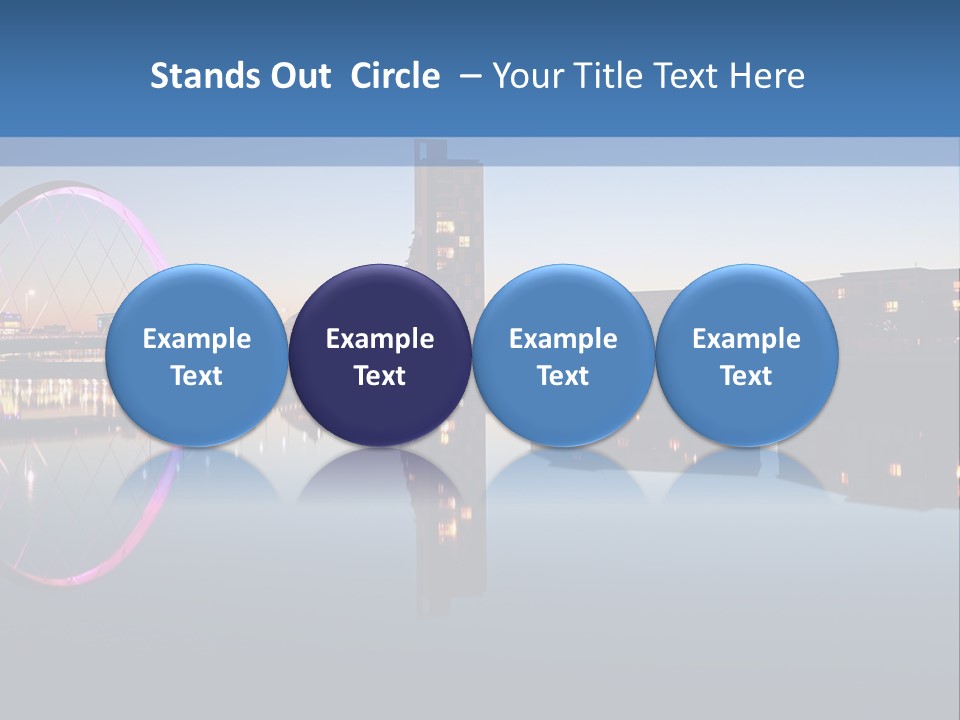 Square Illustration Downtown PowerPoint Template