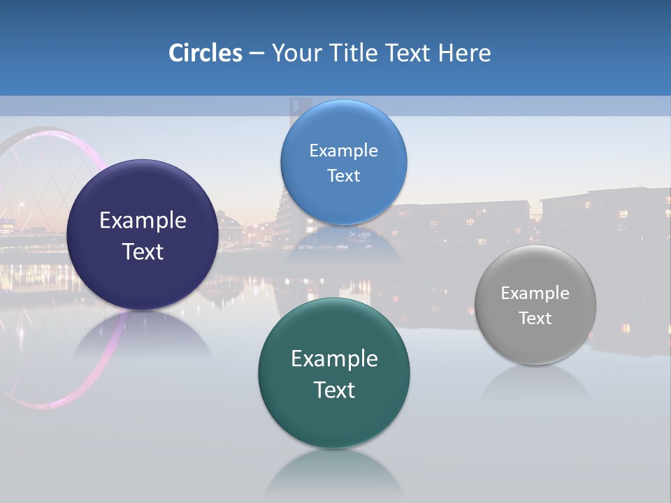 Square Illustration Downtown PowerPoint Template