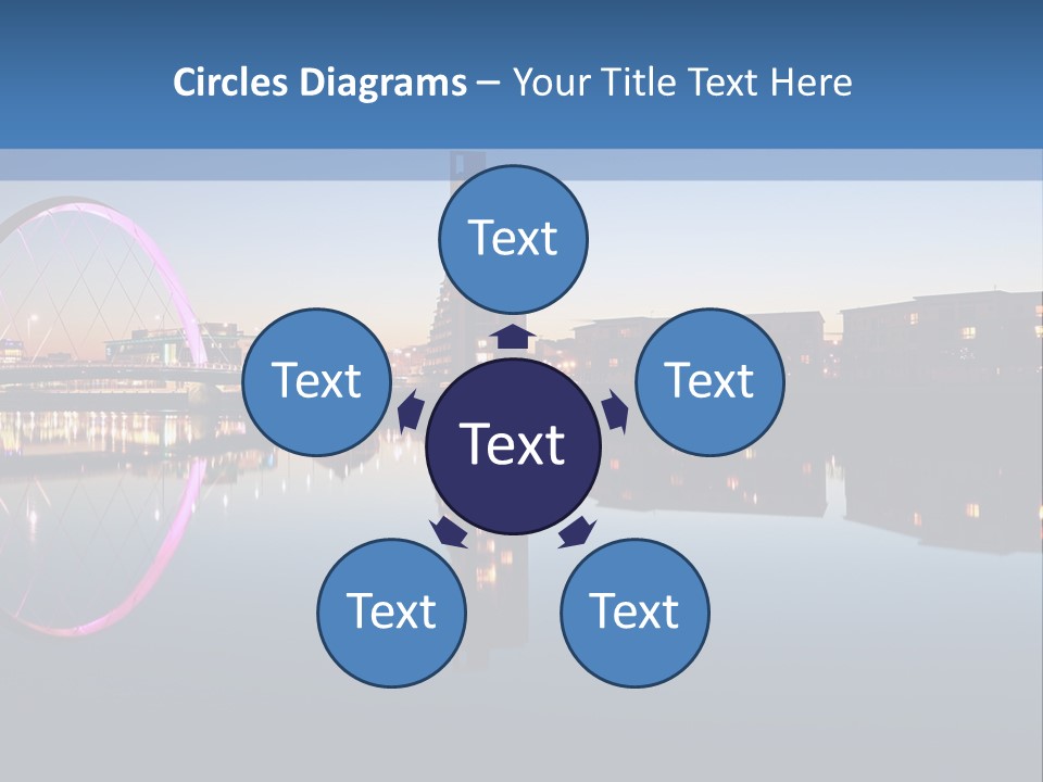 Square Illustration Downtown PowerPoint Template