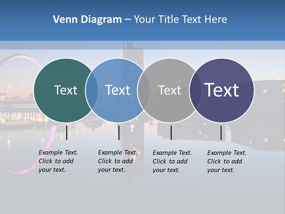 Square Illustration Downtown PowerPoint Template