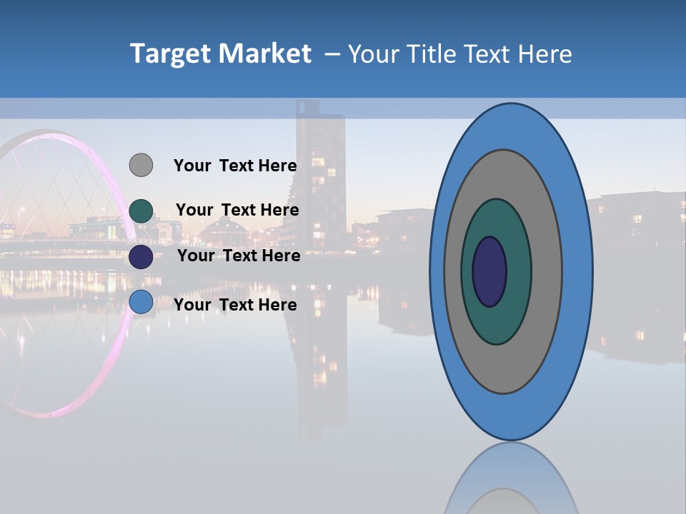 Square Illustration Downtown PowerPoint Template