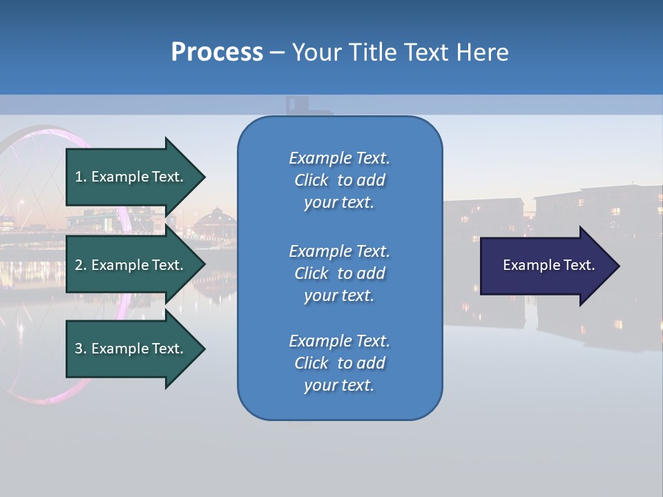 Square Illustration Downtown PowerPoint Template