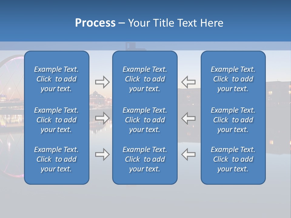 Square Illustration Downtown PowerPoint Template
