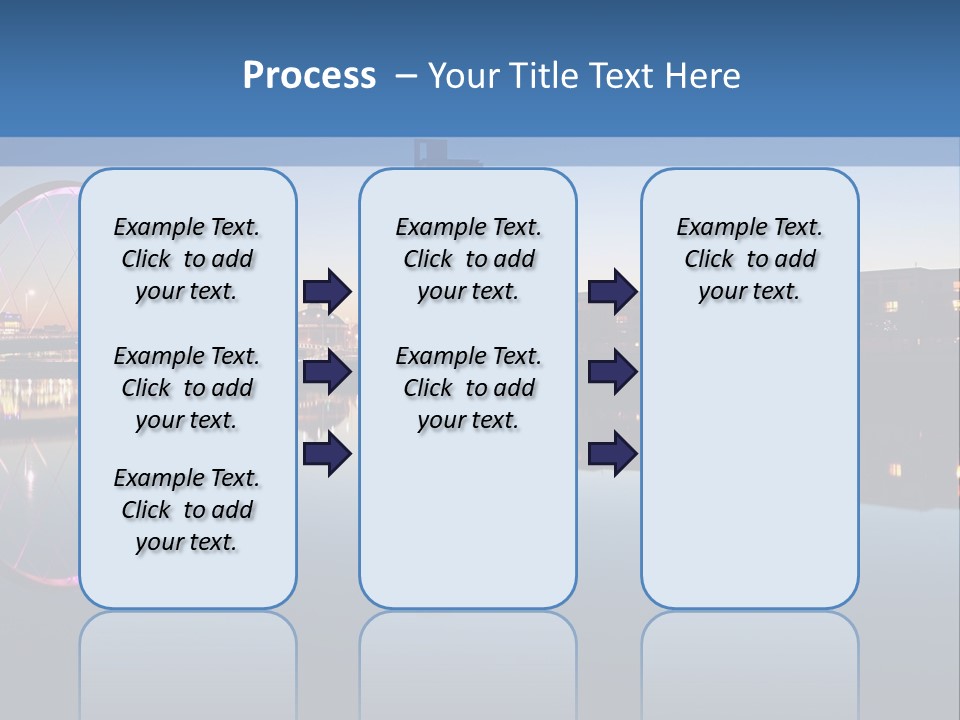 Square Illustration Downtown PowerPoint Template