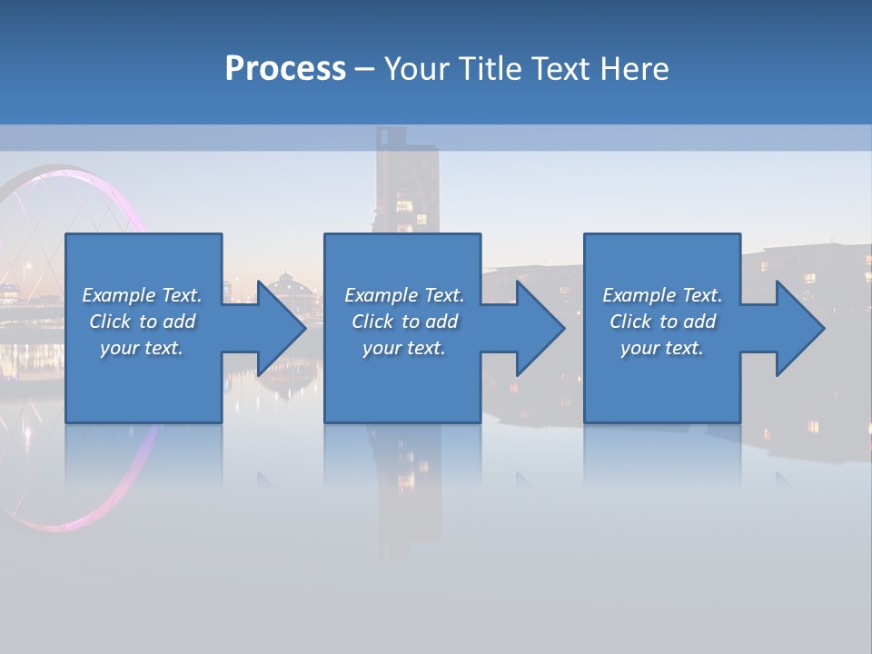 Square Illustration Downtown PowerPoint Template