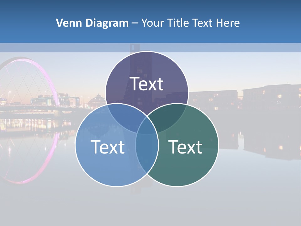 Square Illustration Downtown PowerPoint Template