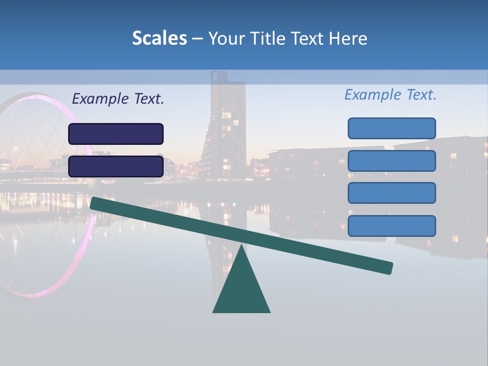 Square Illustration Downtown PowerPoint Template
