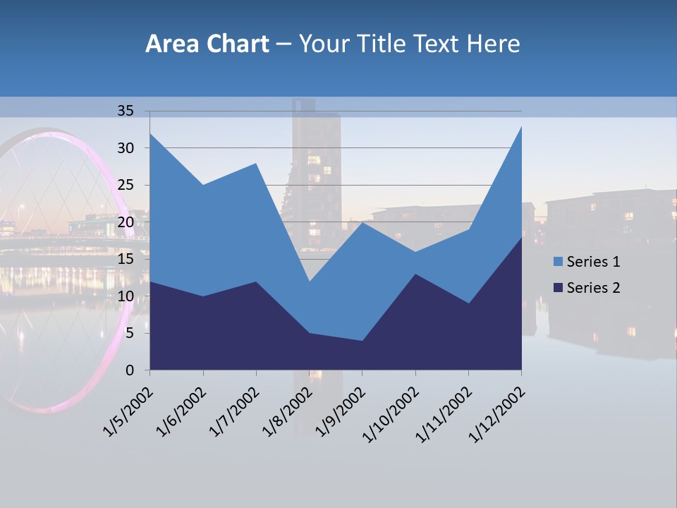 Square Illustration Downtown PowerPoint Template
