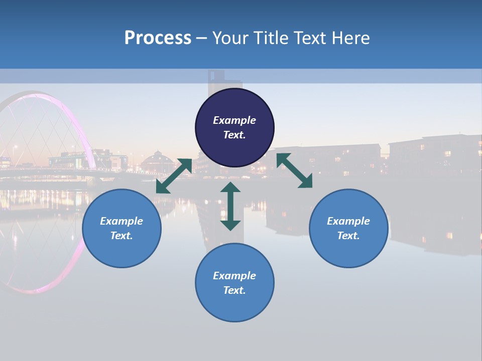 Square Illustration Downtown PowerPoint Template