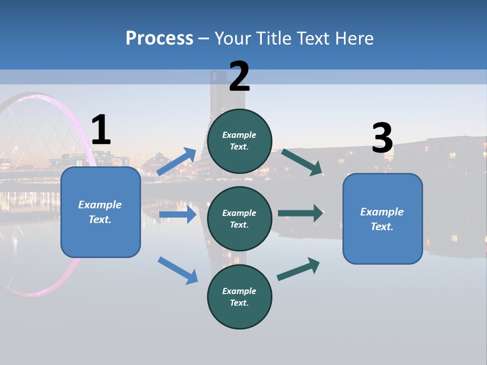 Square Illustration Downtown PowerPoint Template