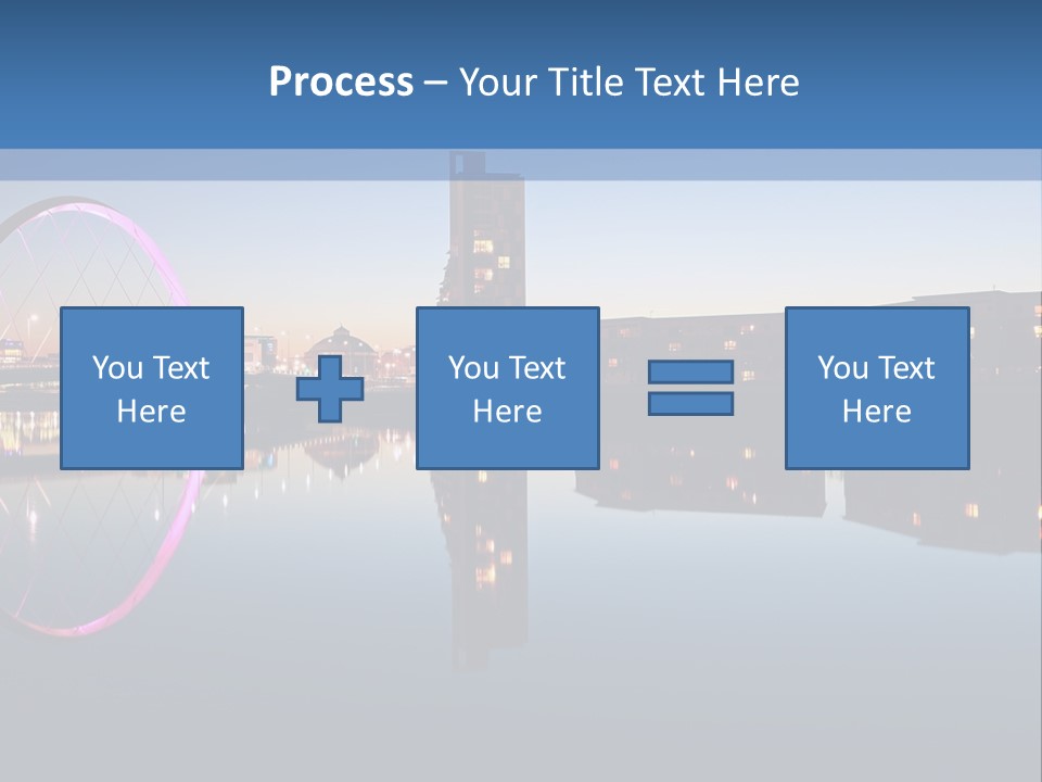 Square Illustration Downtown PowerPoint Template