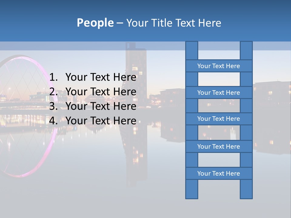 Square Illustration Downtown PowerPoint Template