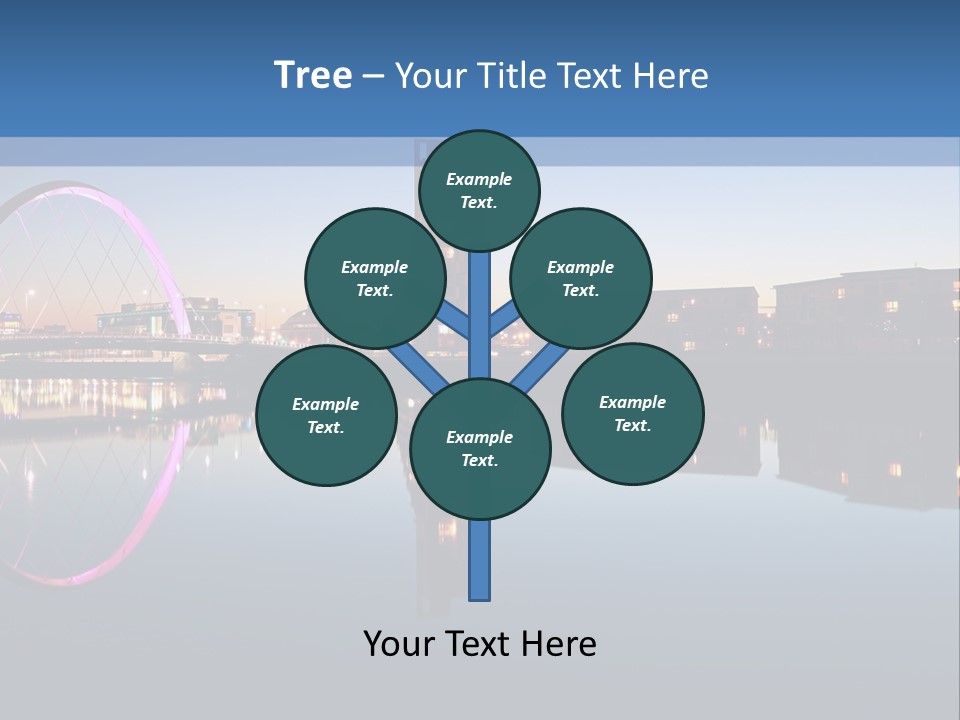 Square Illustration Downtown PowerPoint Template