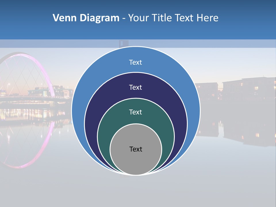Square Illustration Downtown PowerPoint Template