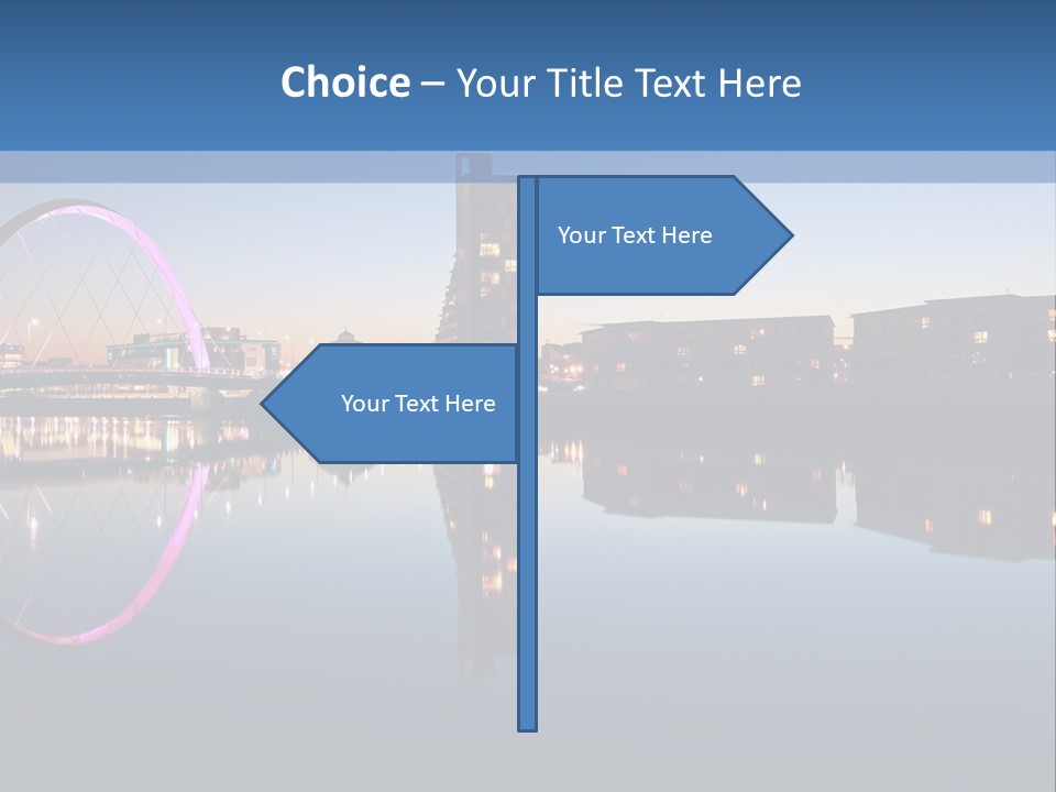 Square Illustration Downtown PowerPoint Template