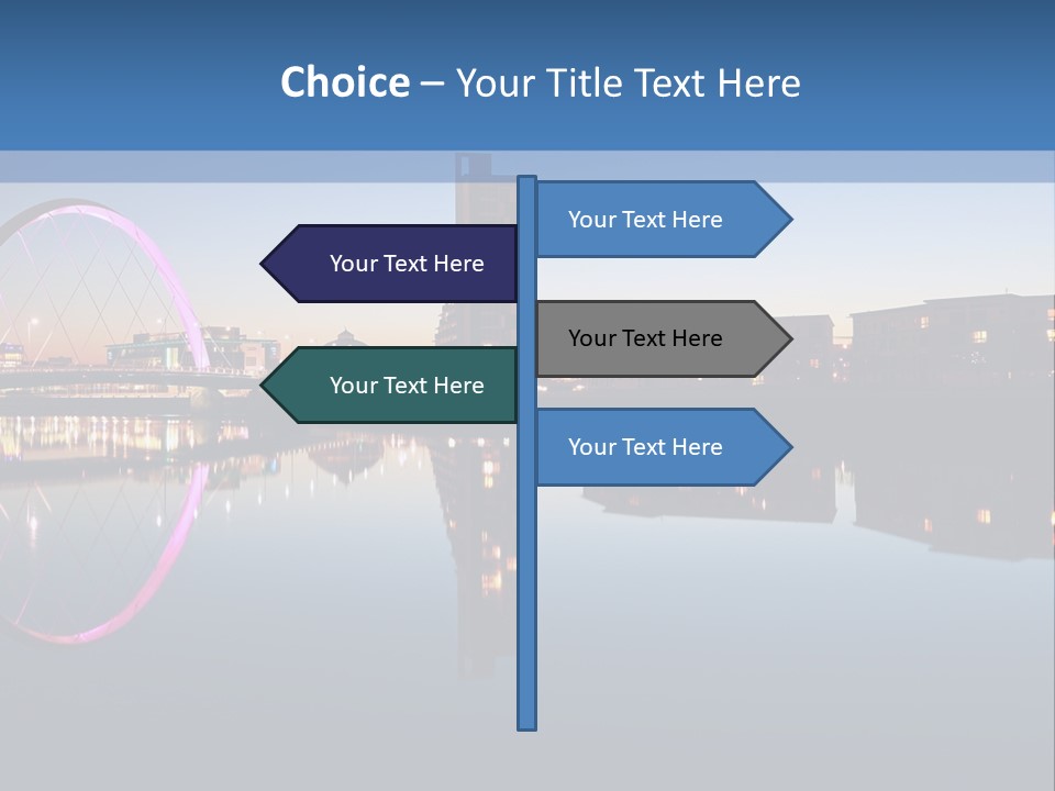 Square Illustration Downtown PowerPoint Template