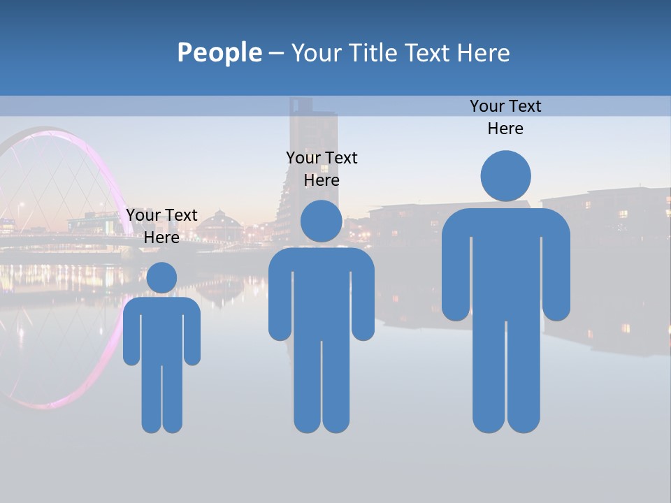 Square Illustration Downtown PowerPoint Template