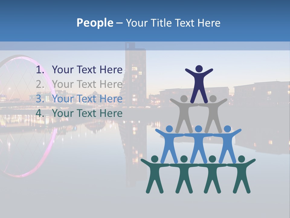 Square Illustration Downtown PowerPoint Template