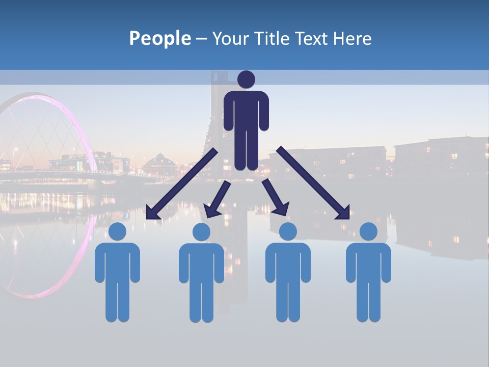 Square Illustration Downtown PowerPoint Template