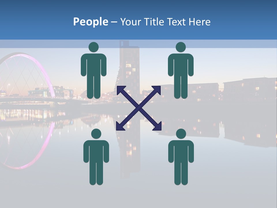 Square Illustration Downtown PowerPoint Template